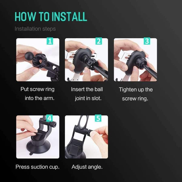 Planet Gates Quality Gravity Metal Car Phone Holder, Linkage Aluminum Alloy Adjustable Mobile Phone holder For Car Stand Bracket