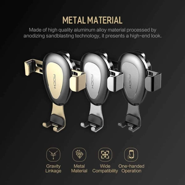 Planet Gates Quality Gravity Metal Car Phone Holder, Linkage Aluminum Alloy Adjustable Mobile Phone holder For Car Stand Bracket