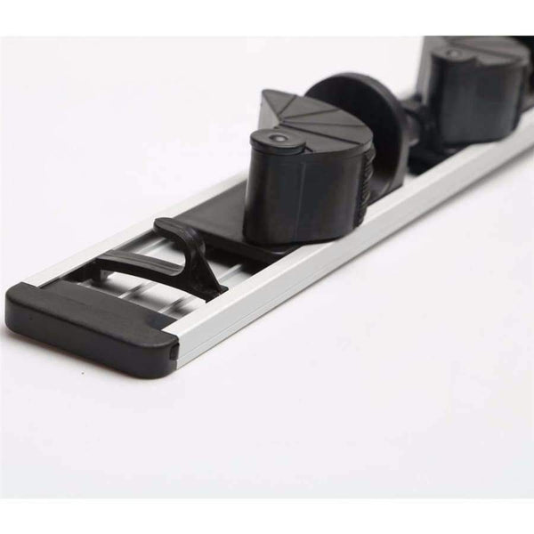 Planet Gates Quality kitchen storage tool holder, 4 position with 5 hooks Wall Mounted Storage organizer, mop and broom storage holders racks