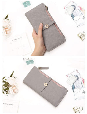 Planet Gates Quality Latest Lovely Leather Long Women Wallet Fashion Girls Change Clasp Purse Money Coin Card Holders wallets Carteras