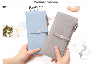 Planet Gates Quality Latest Lovely Leather Long Women Wallet Fashion Girls Change Clasp Purse Money Coin Card Holders wallets Carteras