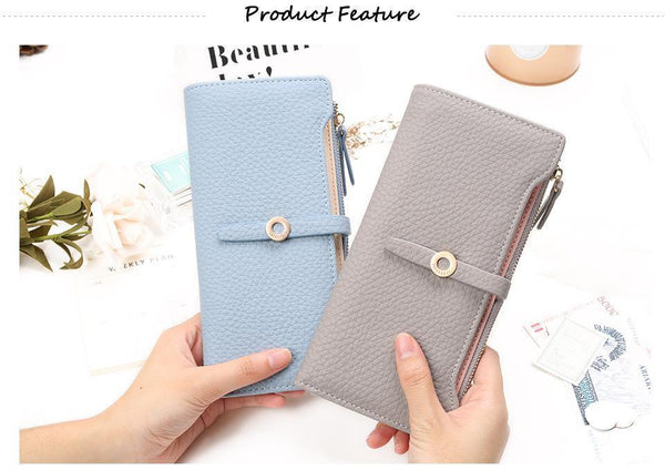Planet Gates Quality Latest Lovely Leather Long Women Wallet Fashion Girls Change Clasp Purse Money Coin Card Holders wallets Carteras