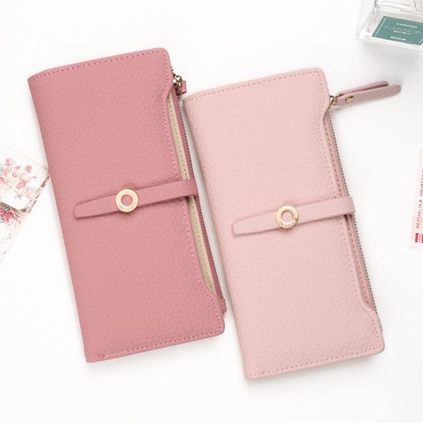 Planet Gates Quality Latest Lovely Leather Long Women Wallet Fashion Girls Change Clasp Purse Money Coin Card Holders wallets Carteras