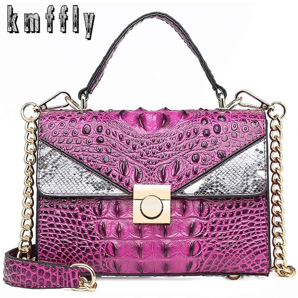 Quality Luxury Alligator Lady Bags New Retro PU Leather Women Single Shoulder Bag Fashion Chain