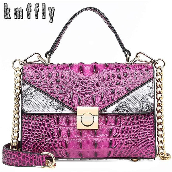Quality Luxury Alligator Lady Bags New Retro PU Leather Women Single Shoulder Bag Fashion Chain