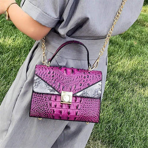 Quality Luxury Alligator Lady Bags New Retro PU Leather Women Single Shoulder Bag Fashion Chain