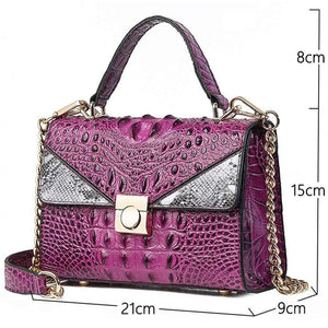 Quality Luxury Alligator Lady Bags New Retro PU Leather Women Single Shoulder Bag Fashion Chain