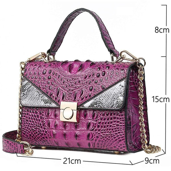 Quality Luxury Alligator Lady Bags New Retro PU Leather Women Single Shoulder Bag Fashion Chain