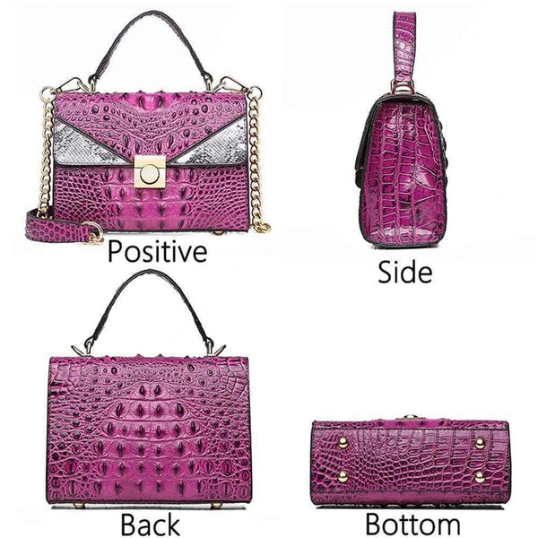 Quality Luxury Alligator Lady Bags New Retro PU Leather Women Single Shoulder Bag Fashion Chain