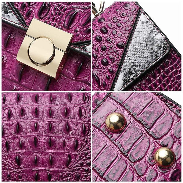 Quality Luxury Alligator Lady Bags New Retro PU Leather Women Single Shoulder Bag Fashion Chain