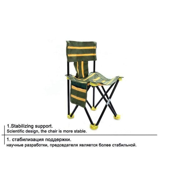 Planet Gates Quality Portable 600D Nylon Cloth lFloding Fishing Chair Outdoor Beach Camping Chair Green With Yellow 4 Sizes For Chosen