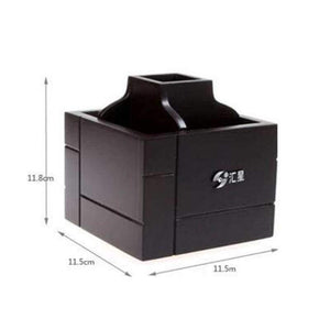 Planet Gates Quality Red Wooden Pen Holder Stationery Holder Pen Pots Desk Organizer Pencil Stands Office Rotatable Desk Accessories