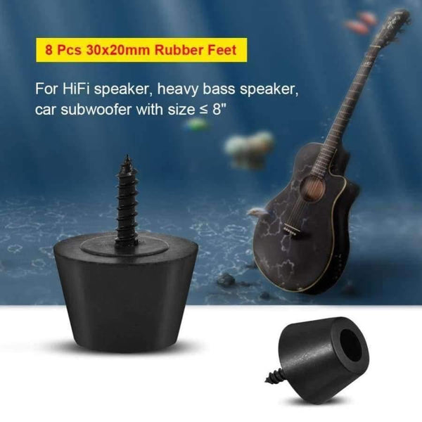 Planet Gates Quality Rubber Feet 8 Pcs 30x20mm Rubber Feet Anti-vibration Base Pad Stand for Speaker Guitar Amplifier With Screws