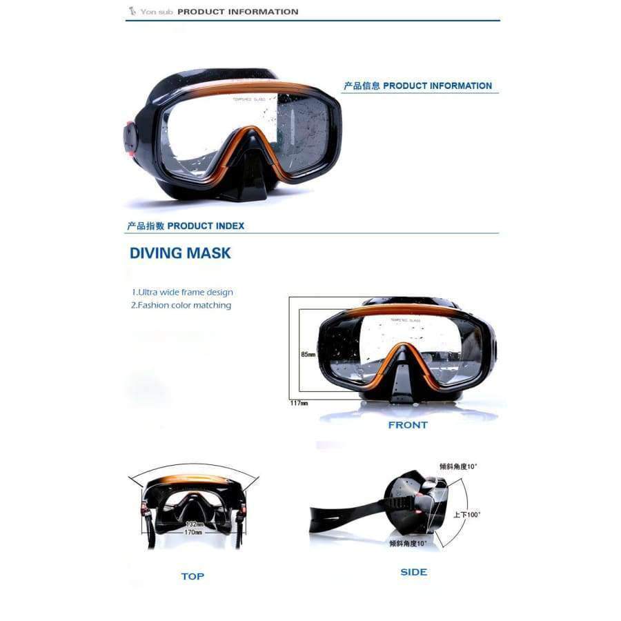 Planet Gates Quality Silicone Scuba Diving Mask One-Window Professional Snorkeling Spearfishing Mask Free Shipping YM138