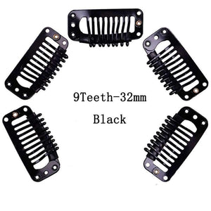 Planet Gates Quality Snap Clips for Wig/Hair Extension Weft Metal 9-Teeth 50pcs/lot