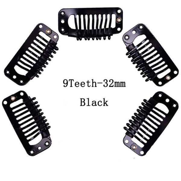 Planet Gates Quality Snap Clips for Wig/Hair Extension Weft Metal 9-Teeth 50pcs/lot