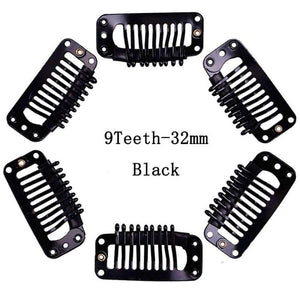 Planet Gates Quality Snap Clips for Wig/Hair Extension Weft Metal 9-Teeth 50pcs/lot