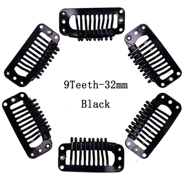 Planet Gates Quality Snap Clips for Wig/Hair Extension Weft Metal 9-Teeth 50pcs/lot