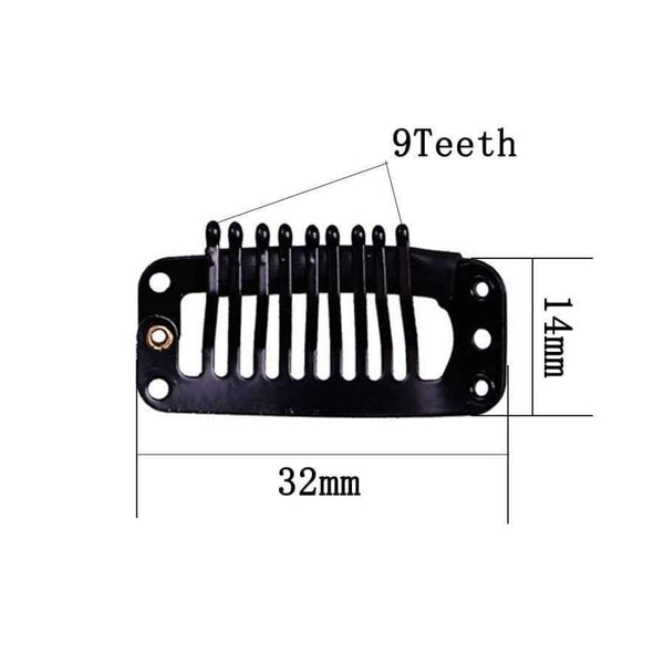 Planet Gates Quality Snap Clips for Wig/Hair Extension Weft Metal 9-Teeth 50pcs/lot