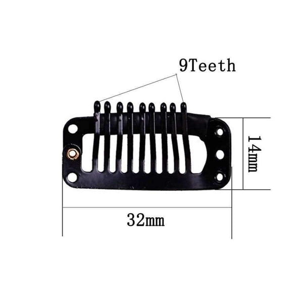 Planet Gates Quality Snap Clips for Wig/Hair Extension Weft Metal 9-Teeth 50pcs/lot