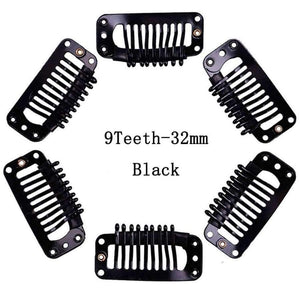 Planet Gates Quality Snap Clips for Wig/Hair Extension Weft Metal 9-Teeth 50pcs/lot