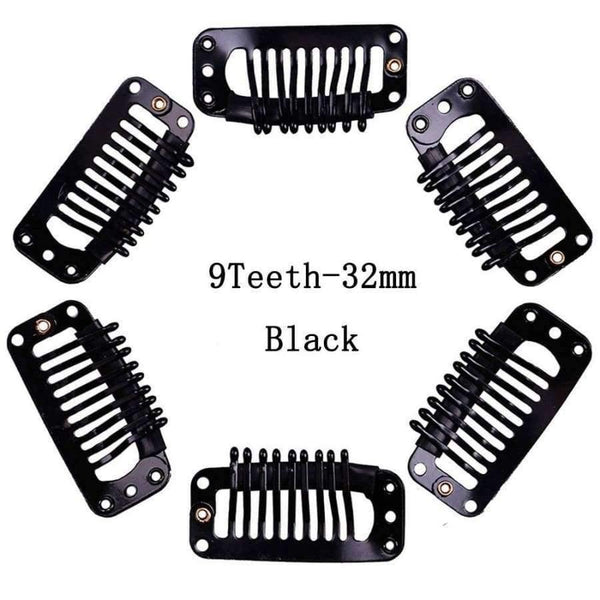 Planet Gates Quality Snap Clips for Wig/Hair Extension Weft Metal 9-Teeth 50pcs/lot