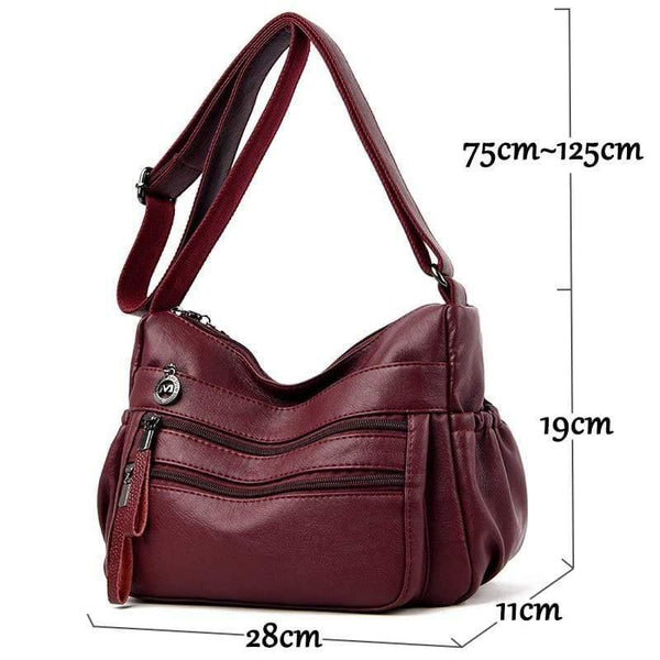 Quality Soft Leather Luxury Handbags Women Bags Designer Double Zippers Shoulder Crossbody