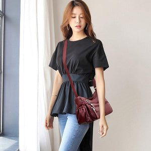 Quality Soft Leather Luxury Handbags Women Bags Designer Double Zippers Shoulder Crossbody