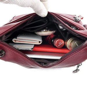 Quality Soft Leather Luxury Handbags Women Bags Designer Double Zippers Shoulder Crossbody