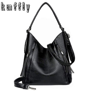 Quality Soft Leather Tassel Casual Handbag Women's Handbag Shoulder Bag Large Capacity Handbag