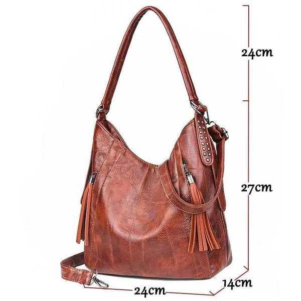 Quality Soft Leather Tassel Casual Handbag Women's Handbag Shoulder Bag Large Capacity Handbag