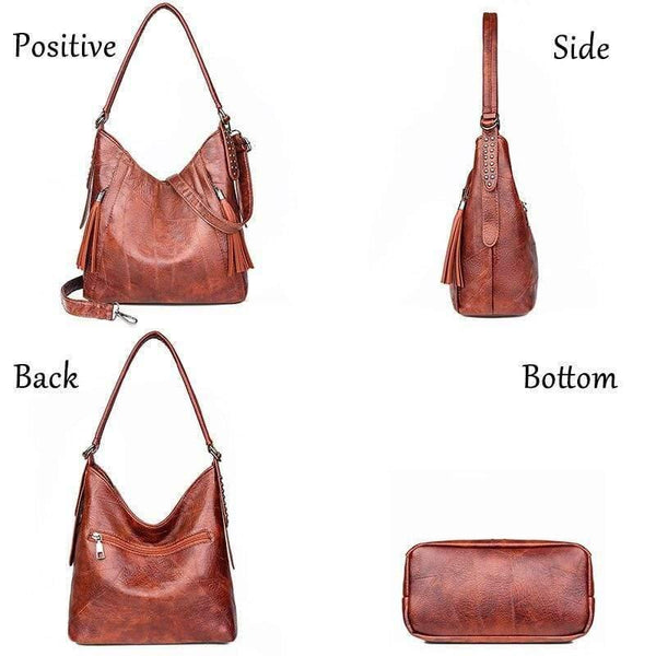 Quality Soft Leather Tassel Casual Handbag Women's Handbag Shoulder Bag Large Capacity Handbag