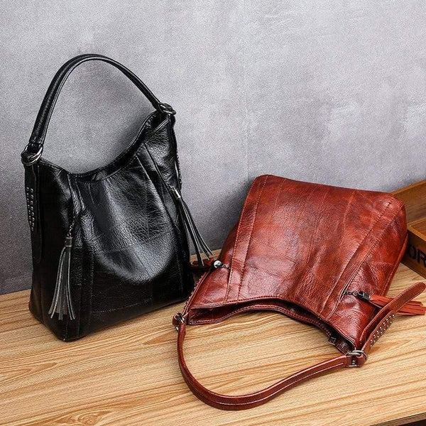 Quality Soft Leather Tassel Casual Handbag Women's Handbag Shoulder Bag Large Capacity Handbag