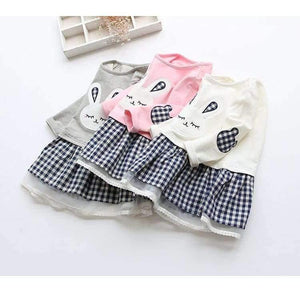 Planet Gates Quality Spring Baby Girl Clothes Girl Baby Dress Long Sleeve Cartoon Embroiderie Bunny Princess Dress Clothes 3 Designs