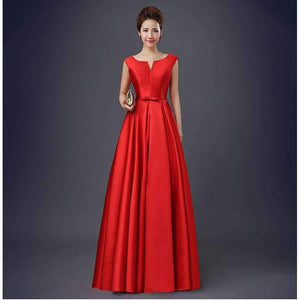 Planet Gates Quality Wine Red Bridesmaid Dresses Long Thick Satin Floor Length Elegant Prom Party Dresses Vestido Da Dama De Honra 2017