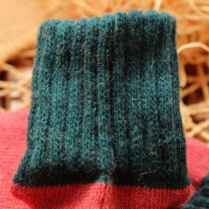Planet Gates Quality winter vintage thicken warm rabbit wool women socks female fashion patchwork retro thermal cotton socks 5pairs/lot