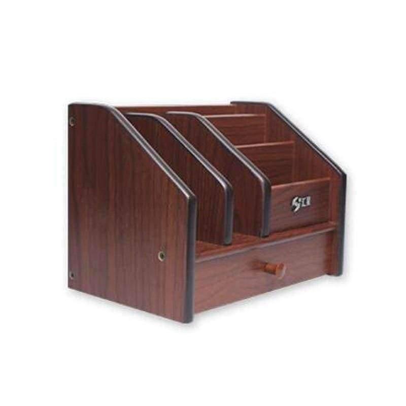 Planet Gates Quality Wooden Pen Holder Stationery Holder Pen Pot Desk Organizer Pencil Stand Office Desk Accessories With Drawer Divider