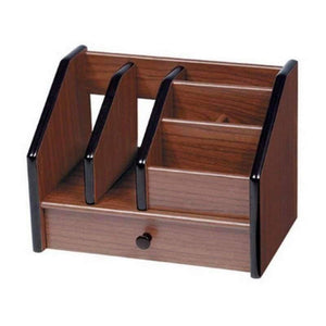 Planet Gates Quality Wooden Pen Holder Stationery Holder Pen Pot Desk Organizer Pencil Stand Office Desk Accessories With Drawer Divider