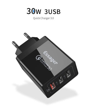 Planet Gates Quick Charge 3.0 3 USB Charger 30W QC 3.0 Fast Charging USB Wall Charger For iPhone Samsung Xiaomi Mobile Phone Charger