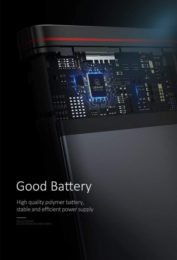 Planet Gates Quick Charger Power Bank PD QC 3.0 18W Digital LED Display 10000mah powerbank USAMS 9V/2A 5V/3A External Battery USB C Poverbank