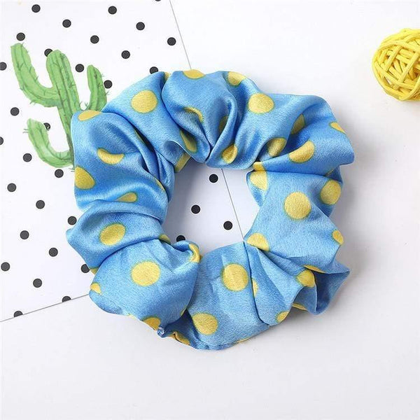 Fashion Women's Basic Solid Color Dots Elastic Hairbands College Style Hair Scrunchies Girl's Hair Accessories