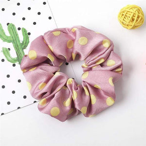Fashion Women's Basic Solid Color Dots Elastic Hairbands College Style Hair Scrunchies Girl's Hair Accessories