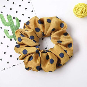 Fashion Women's Basic Solid Color Dots Elastic Hairbands College Style Hair Scrunchies Girl's Hair Accessories