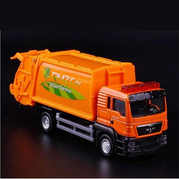 Planet Gates R 1:64 Garbage Truck Model Alloy Car Toy Sanitation Truck Garbage Bin Children's Favorite Toys Holiday Gift Toy Vehicles Kids