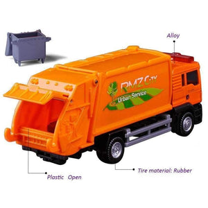 Planet Gates R 1:64 Garbage Truck Model Alloy Car Toy Sanitation Truck Garbage Bin Children's Favorite Toys Holiday Gift Toy Vehicles Kids