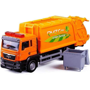 Planet Gates R 1:64 Garbage Truck Model Alloy Car Toy Sanitation Truck Garbage Bin Children's Favorite Toys Holiday Gift Toy Vehicles Kids