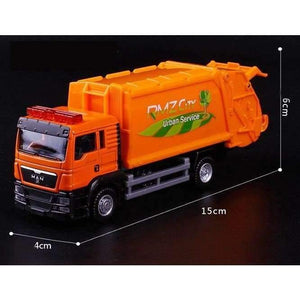 Planet Gates R 1:64 Garbage Truck Model Alloy Car Toy Sanitation Truck Garbage Bin Children's Favorite Toys Holiday Gift Toy Vehicles Kids