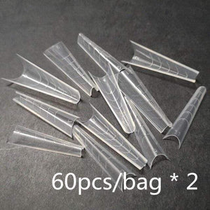 Planet Gates R 120pcs in bag Dual Nail Forms French False Tips Builder Poly UV Nail Gel System Acrylic Nail Art Decorations Long Full Cover Easy Tools