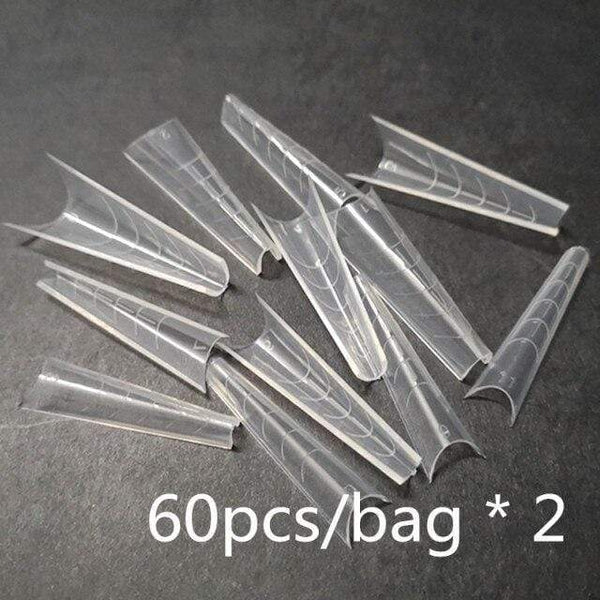 Planet Gates R 120pcs in bag Dual Nail Forms French False Tips Builder Poly UV Nail Gel System Acrylic Nail Art Decorations Long Full Cover Easy Tools