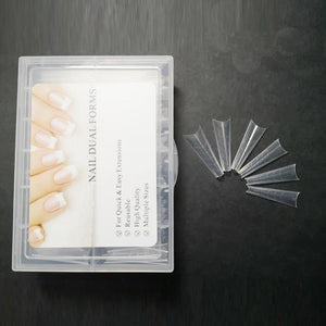 Planet Gates R 120pcs in box Dual Nail Forms French False Tips Builder Poly UV Nail Gel System Acrylic Nail Art Decorations Long Full Cover Easy Tools